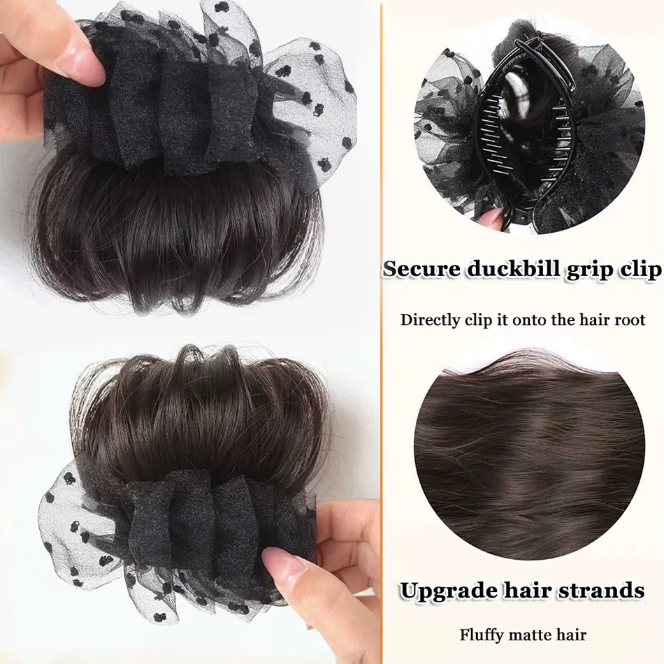 Extensions de chignon synthétique à pince