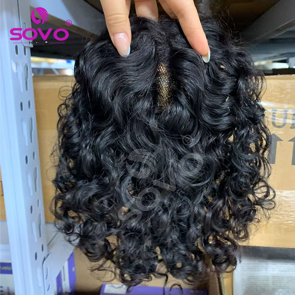 Topper de cheveux humains ondulés de 30 cm
