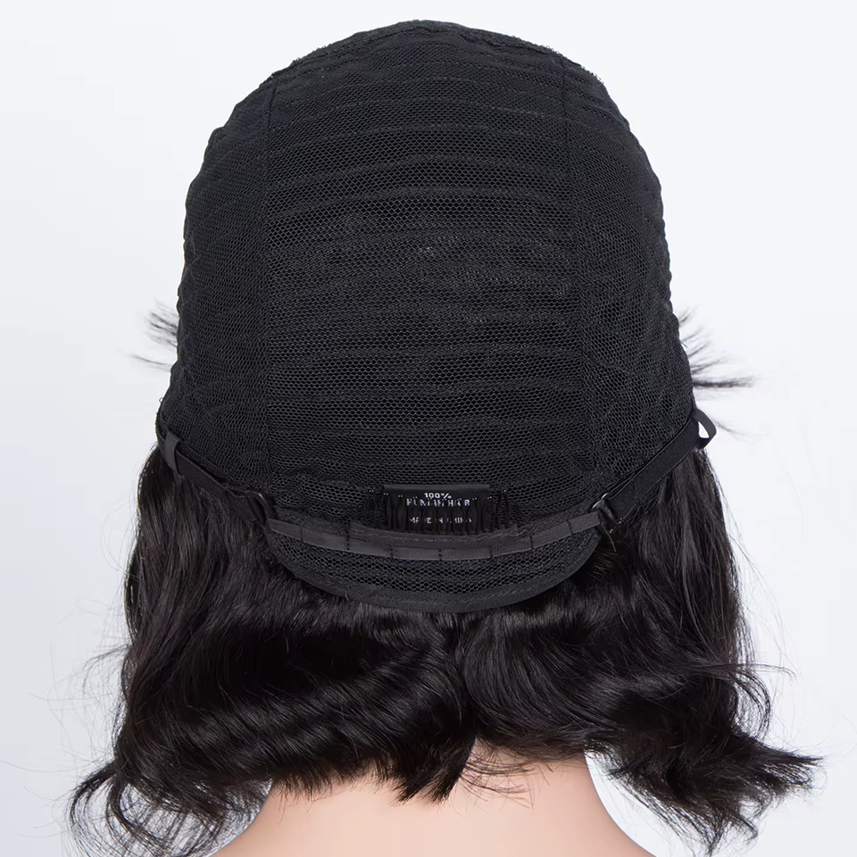 Perruques de cheveux humains Pixie Bob Cut avec frange pour femme