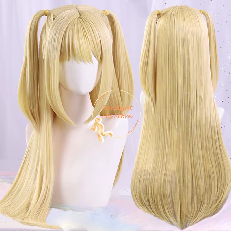 Cosplay perruque longue jaune doré femmes Misa Amane Anime