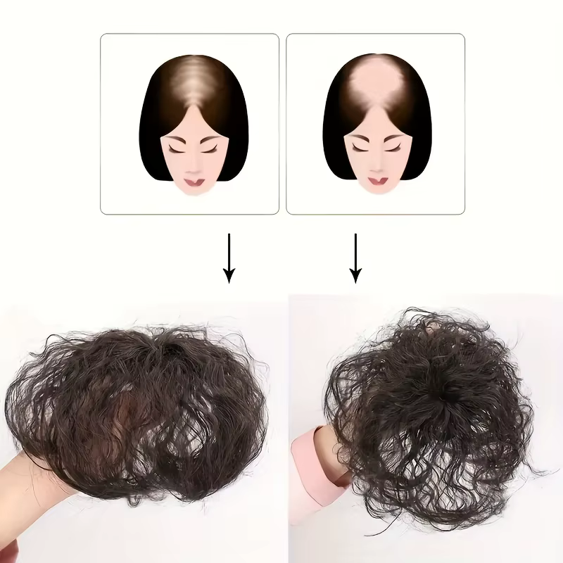Prothèses capillaires synthétiques ondulées courtes pour hommes : Épaississent