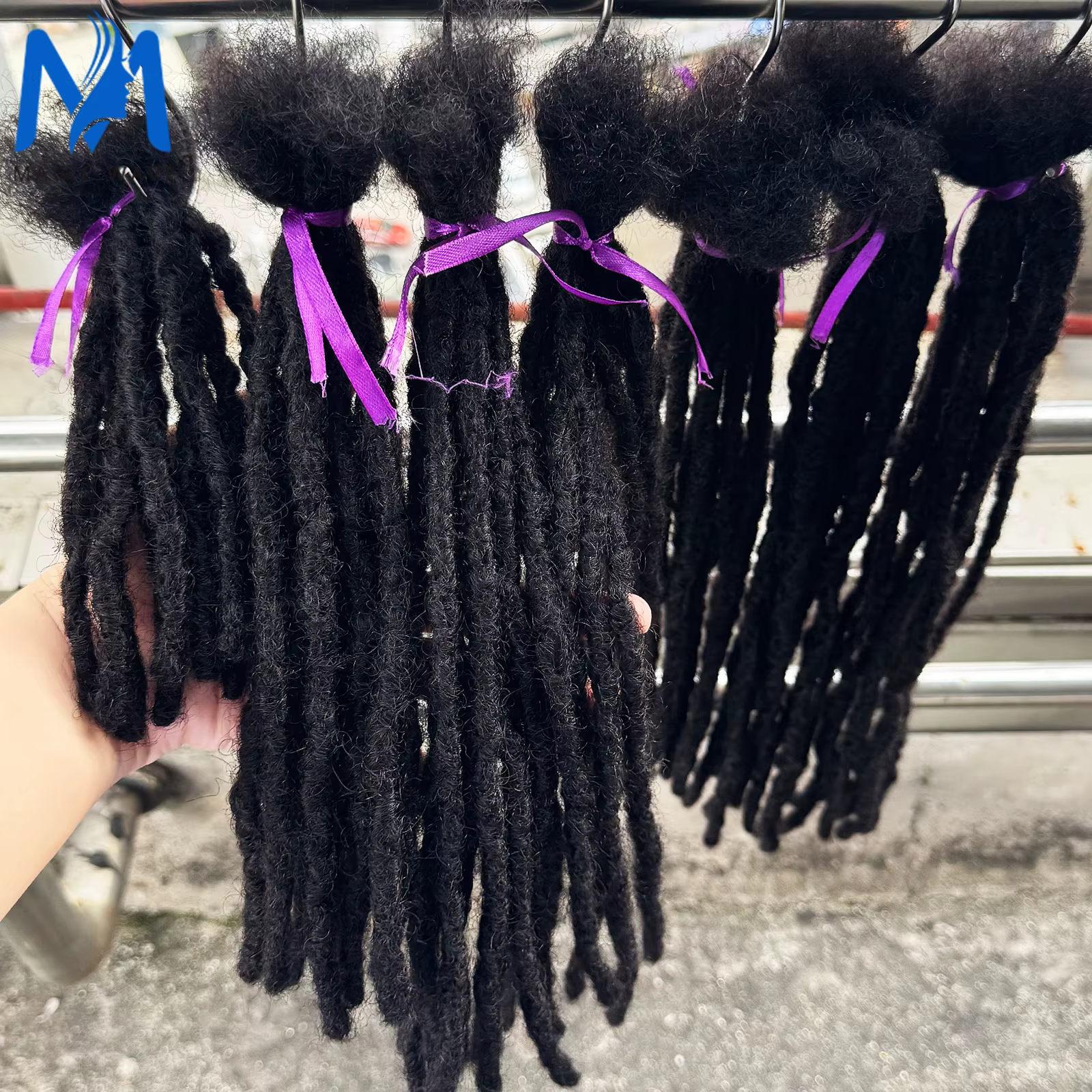100% Extension Loc faite à la main cheveux humains