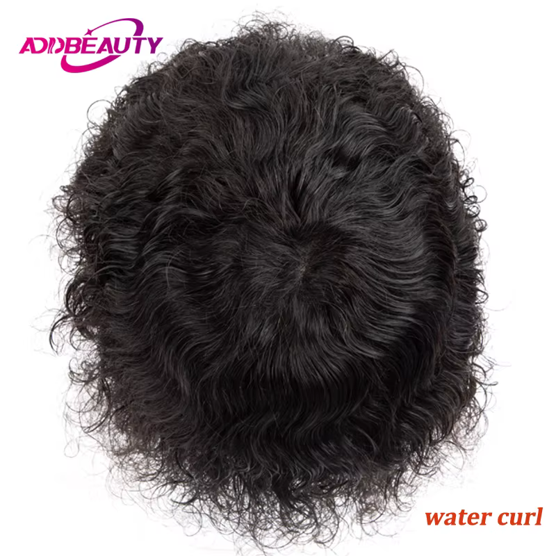 Hommes toupet cheveux humains Fine Mono NPU indien perruques