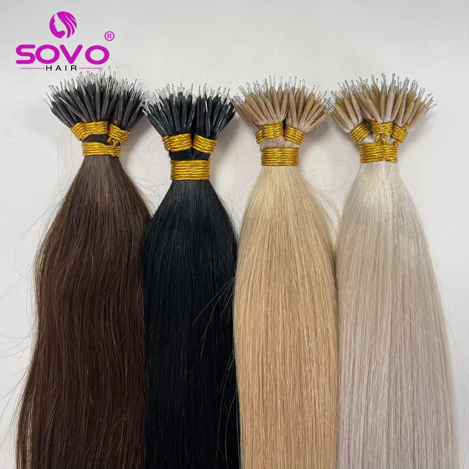 Extensions de cheveux naturels blonds 100 mèches