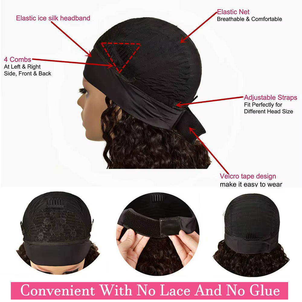 Perruques sans colle bouclées crépues pour femmes cheveux humains porter et Go perruque sans