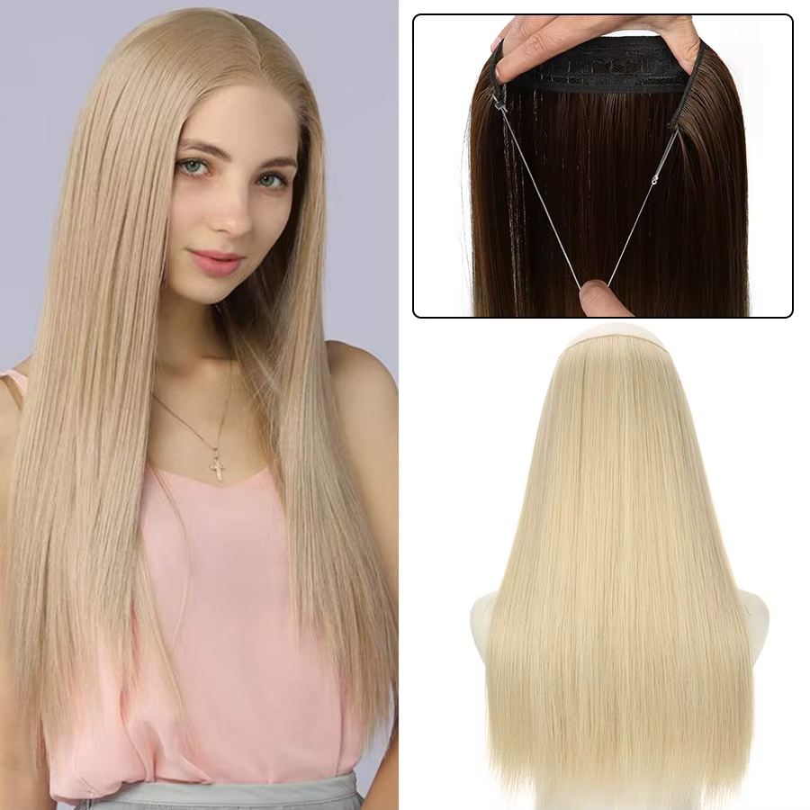 Extensions de cheveux invisibles 16/22 pouces avec bandeau
