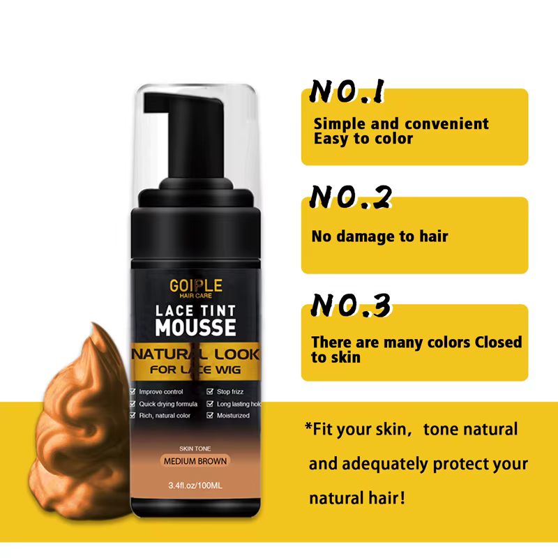 Mousse de teinte légère pour perruque, correspondance instantanée des couleurs, Spray fondant à forte tenue, colle longue durée, Kit d'installation de perruque, style de perruque