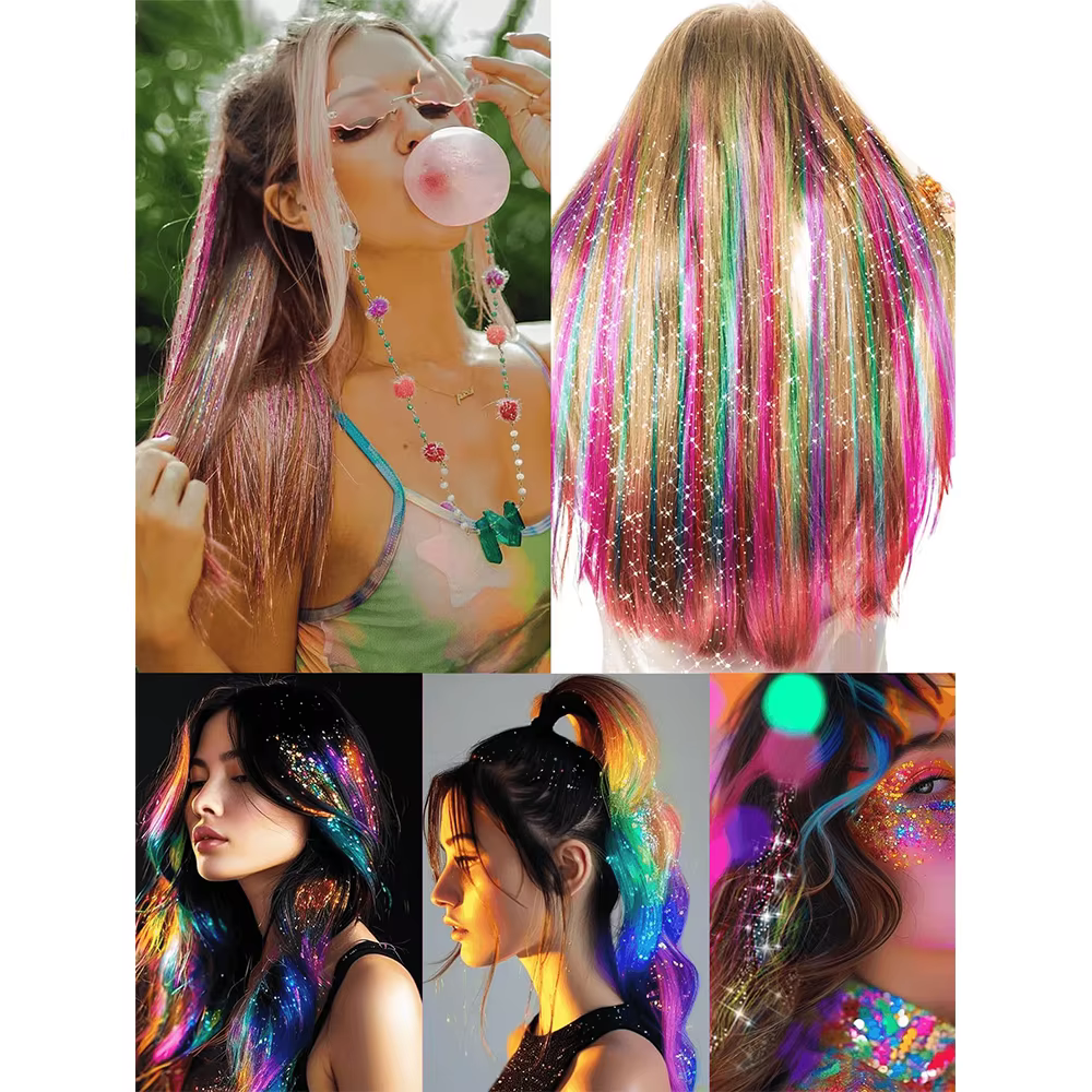 Kit d'extensions de cheveux synthétiques pour filles