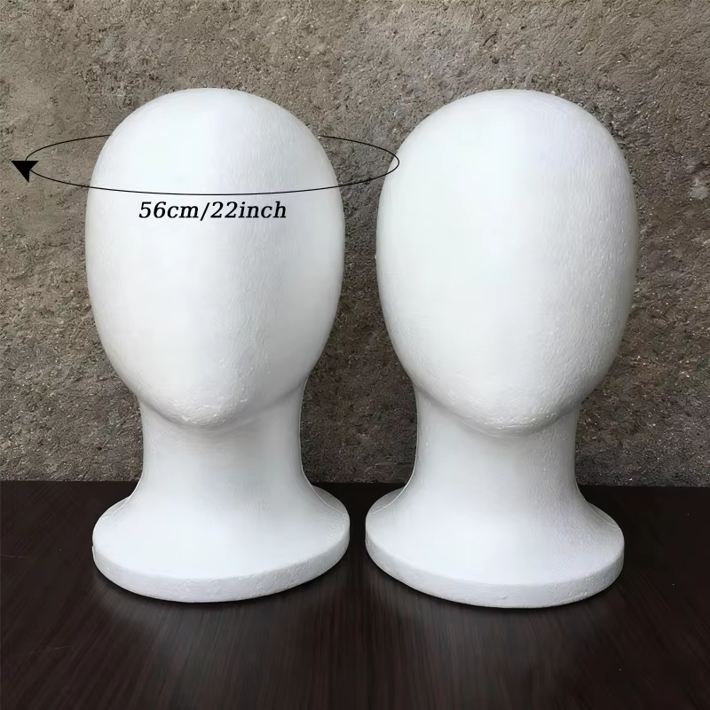 Support de perruque en mousse blanche
