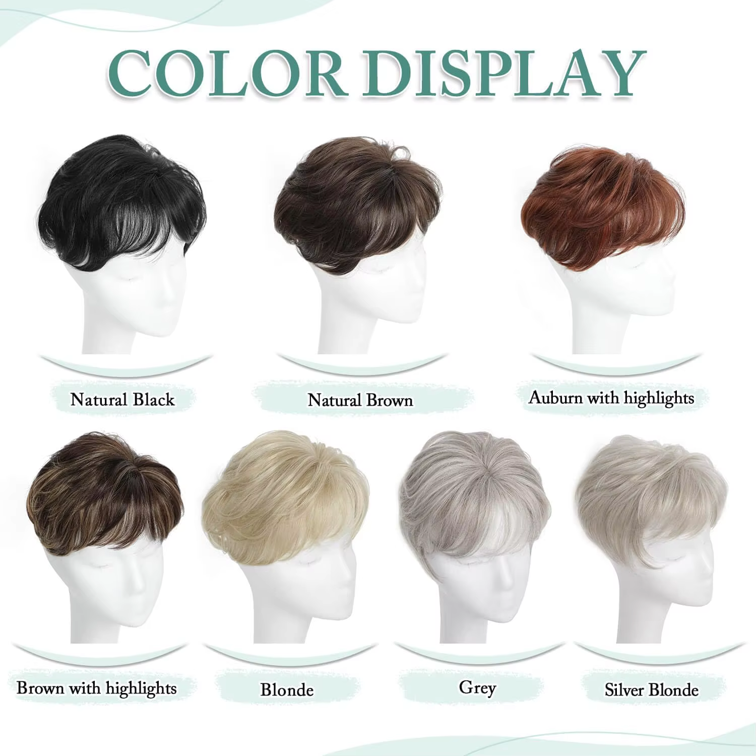 Extensions de cheveux synthétiques ondulés et volumineux gris coupe Pixie pour femmes