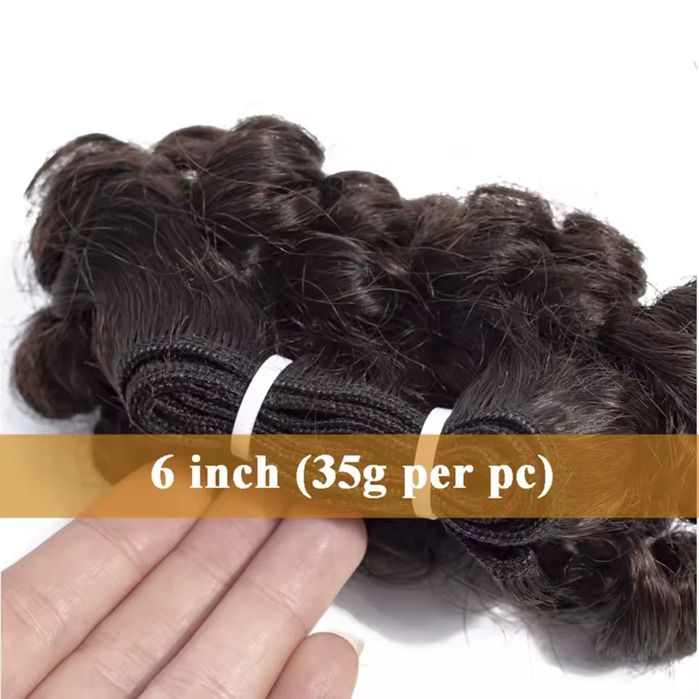 Bundles de tissage de cheveux bouclés rebondissants, cheveux brésiliens courts, document naturel, 100% cheveux humains, extensions de cheveux Remy, 3 pièces, 9A