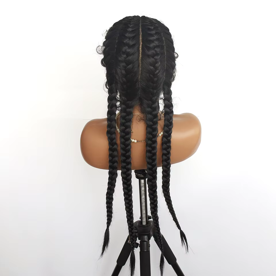 Perruque Lace Front Synthétique Tressée avec Baby Hair