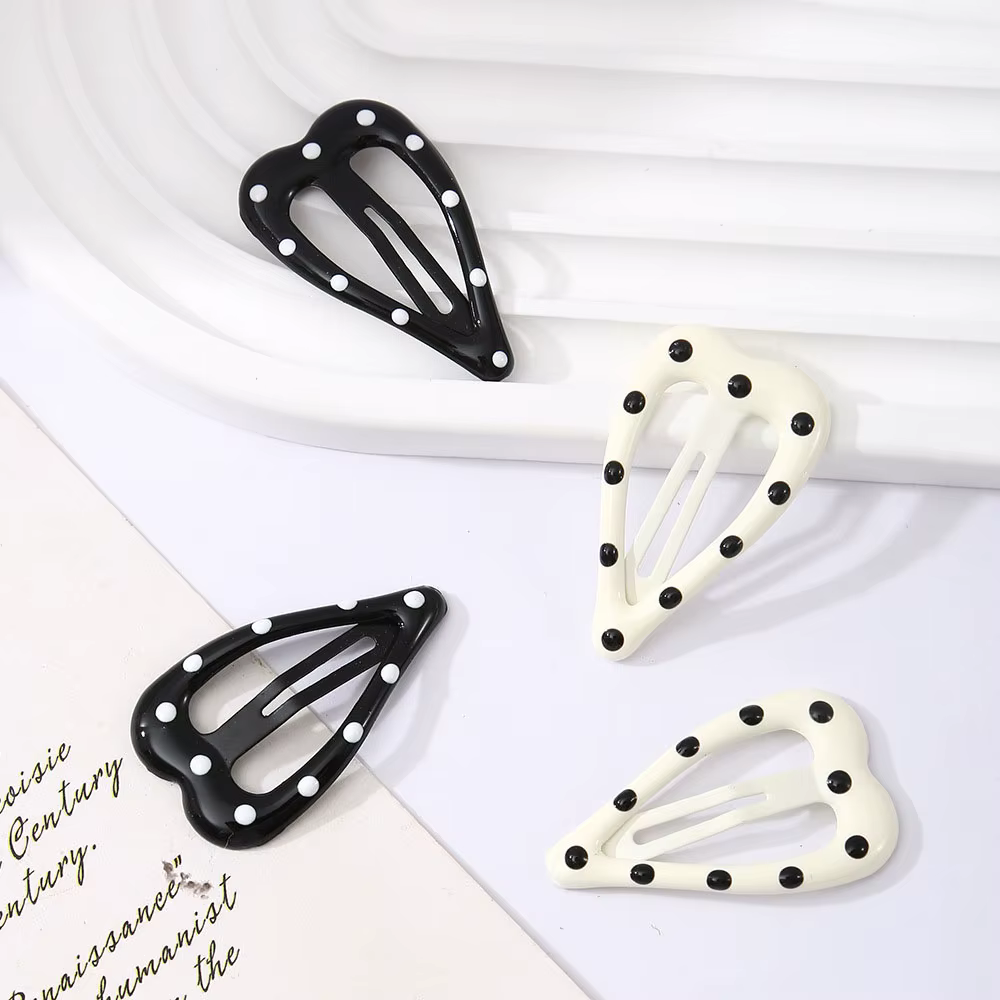 Lot de pinces à cheveux vintage à pois et étoiles