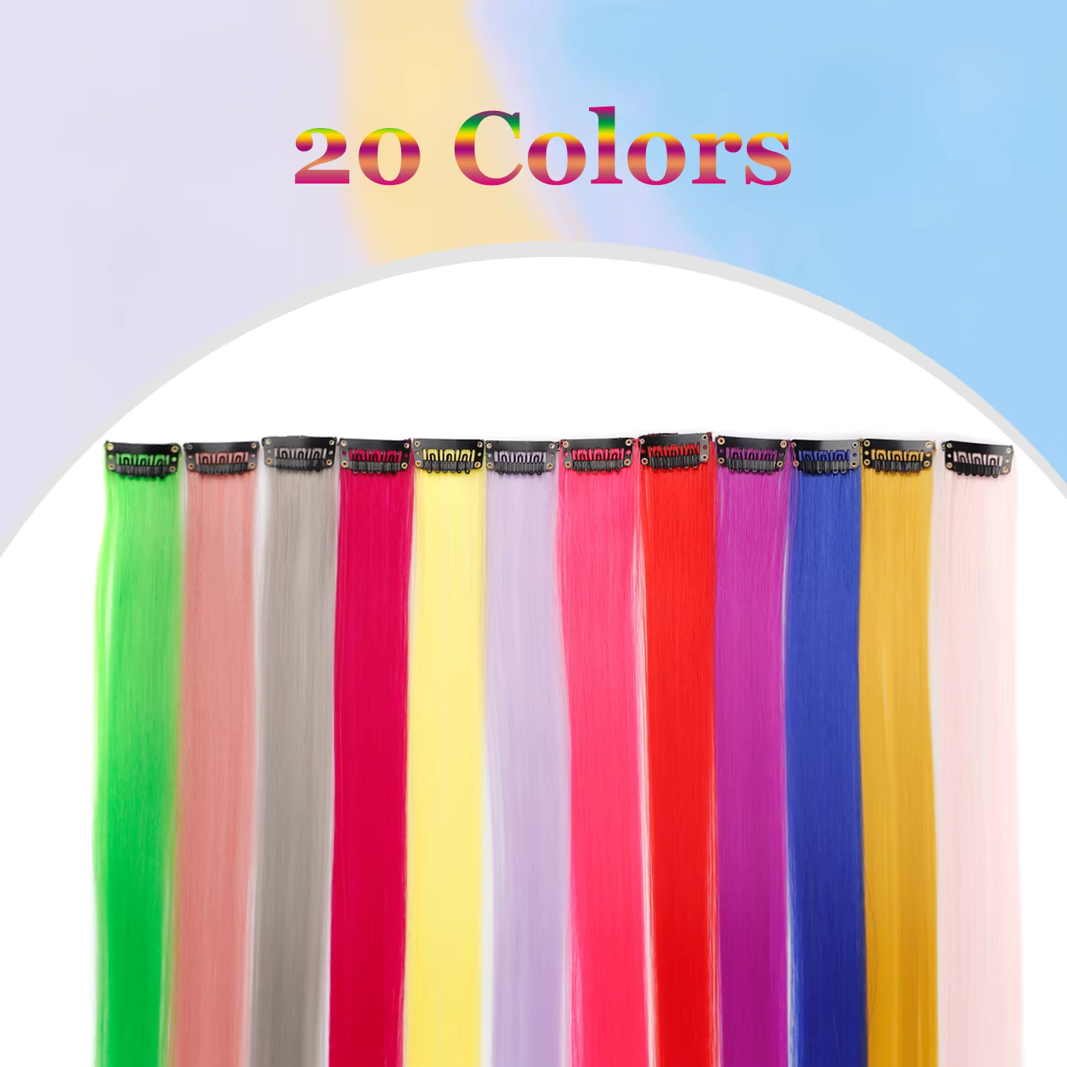 Extensions de cheveux synthétiques colorées à clipser