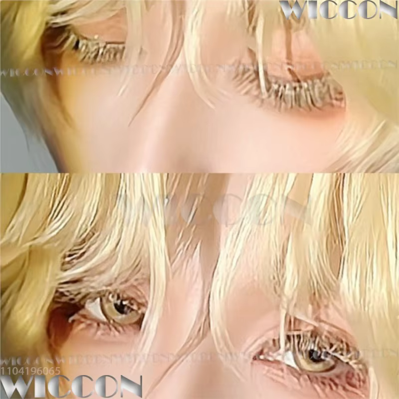 Luca Luka Alien scène Cosplay accessoire bouclés Blonde perruque cils ensemble Blink Gone règle de mon coeur homme Cos fête Halloween personnalisé