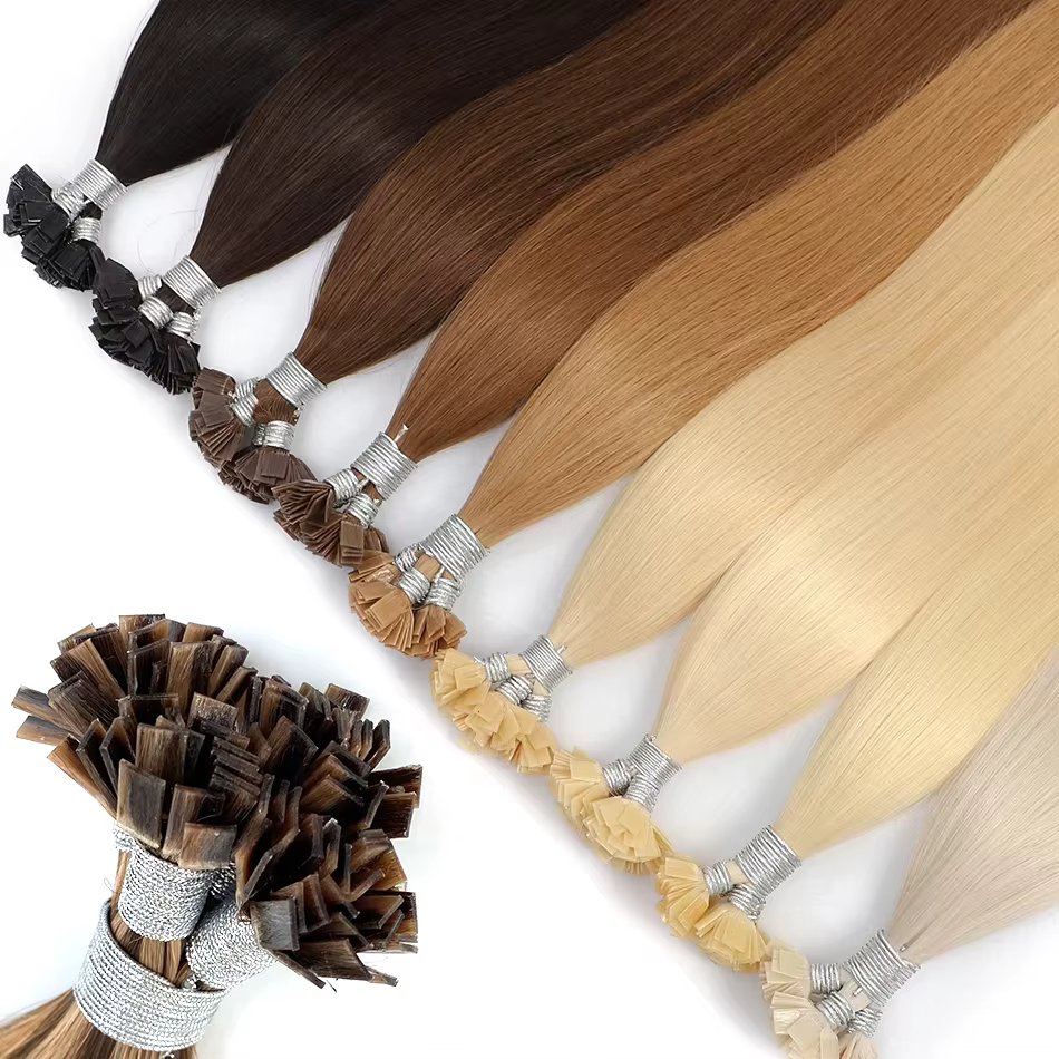 KerBrian-Extensions de cheveux à pointe plate pré-collées