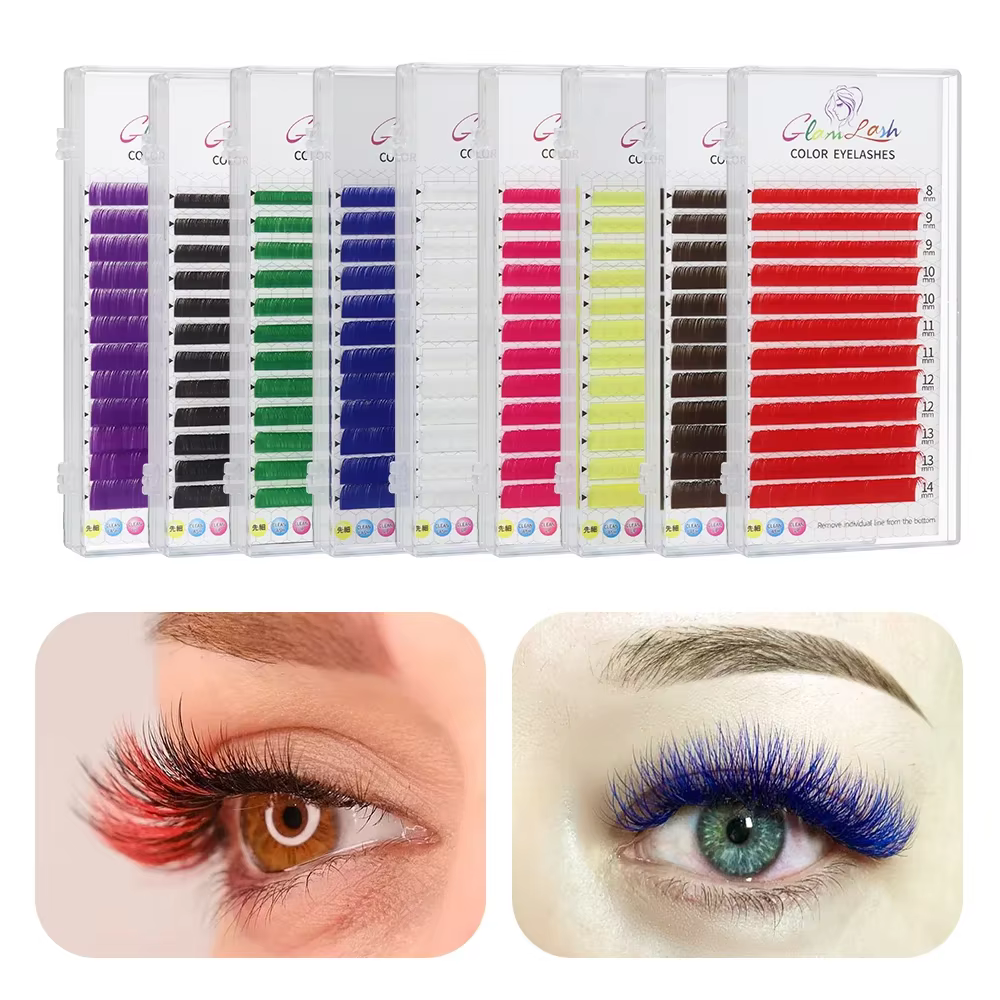 Extensions de cils de couleur marron violet 8-14mm