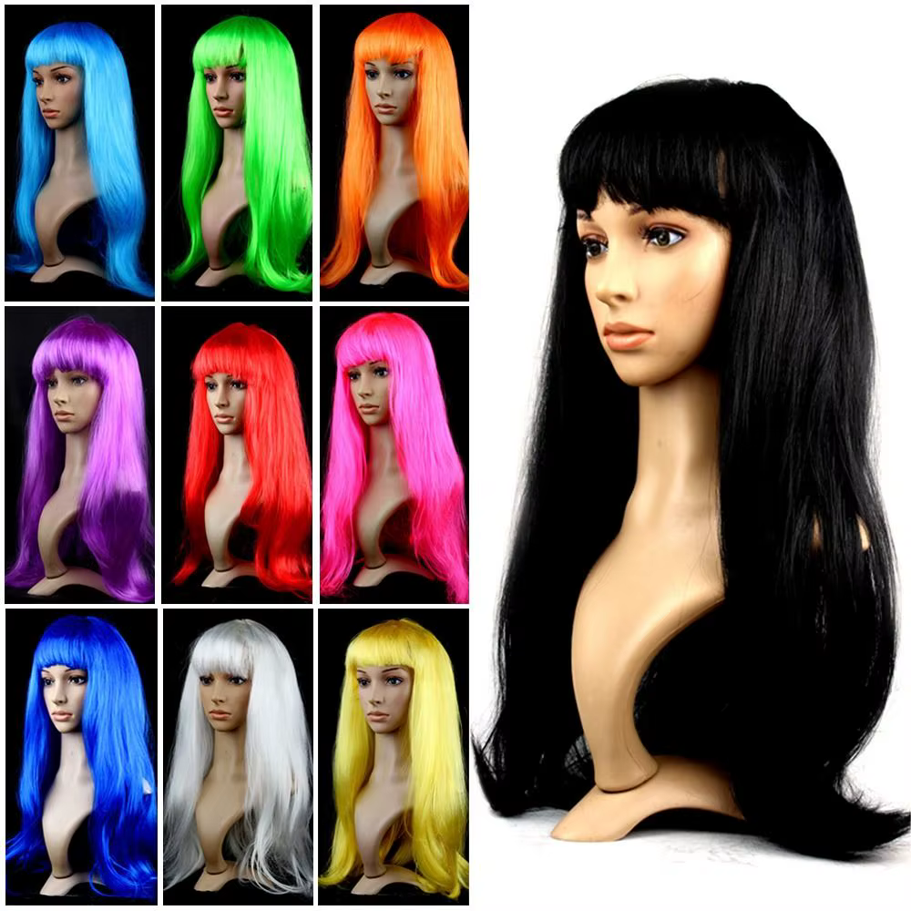 Perruque de cheveux longs et lisses pour femmes