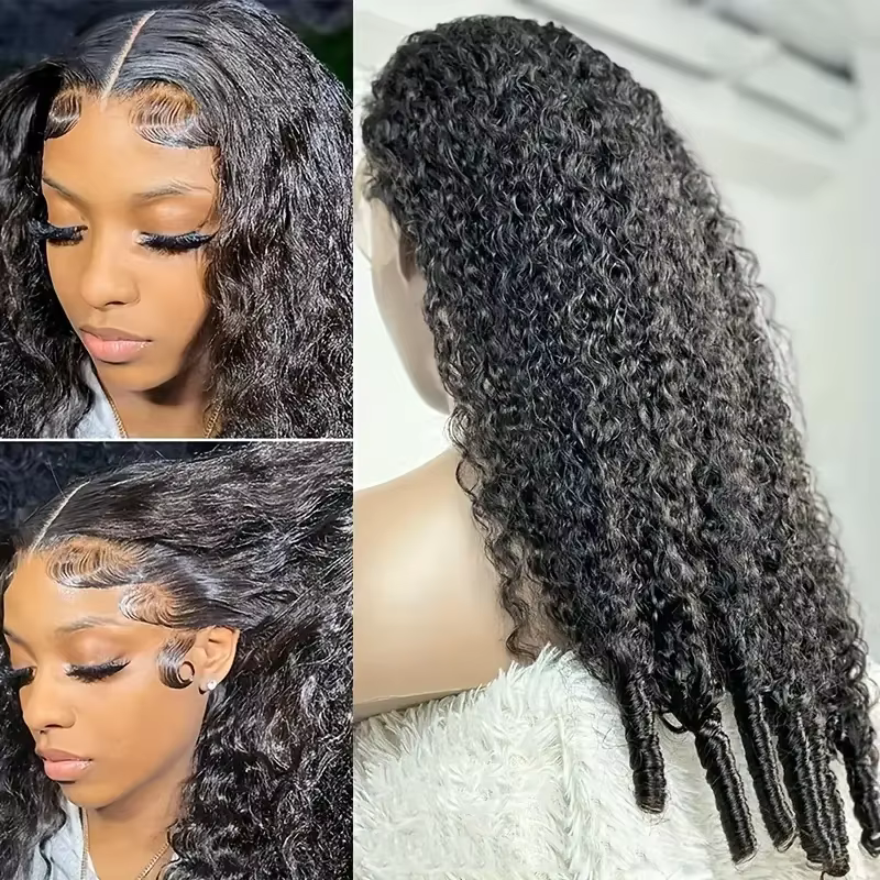Perruques de cheveux humains bouclés birmans 7x6 13x4 13X6 Hd perruque avant de dentelle transparente