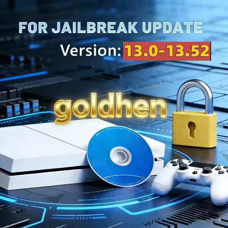 Pour PS4 Jailbreak, disque doré, firmware 12.52 le plus récent pris en charge, démarrage possible, éjection de la charge utile, homebrew, sauvegarde de jeux