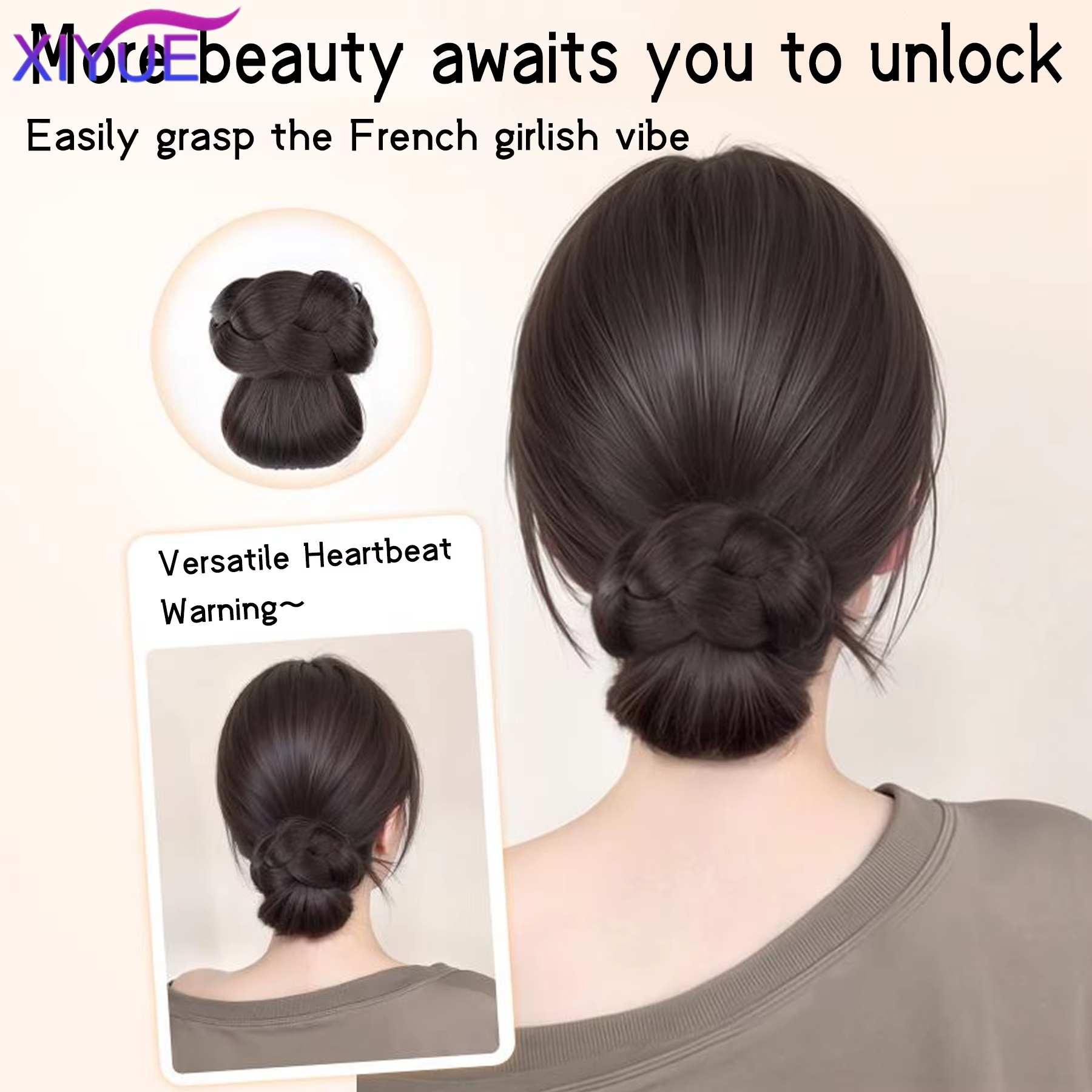 Coiffure synthétique à boucle avec pince à griffes