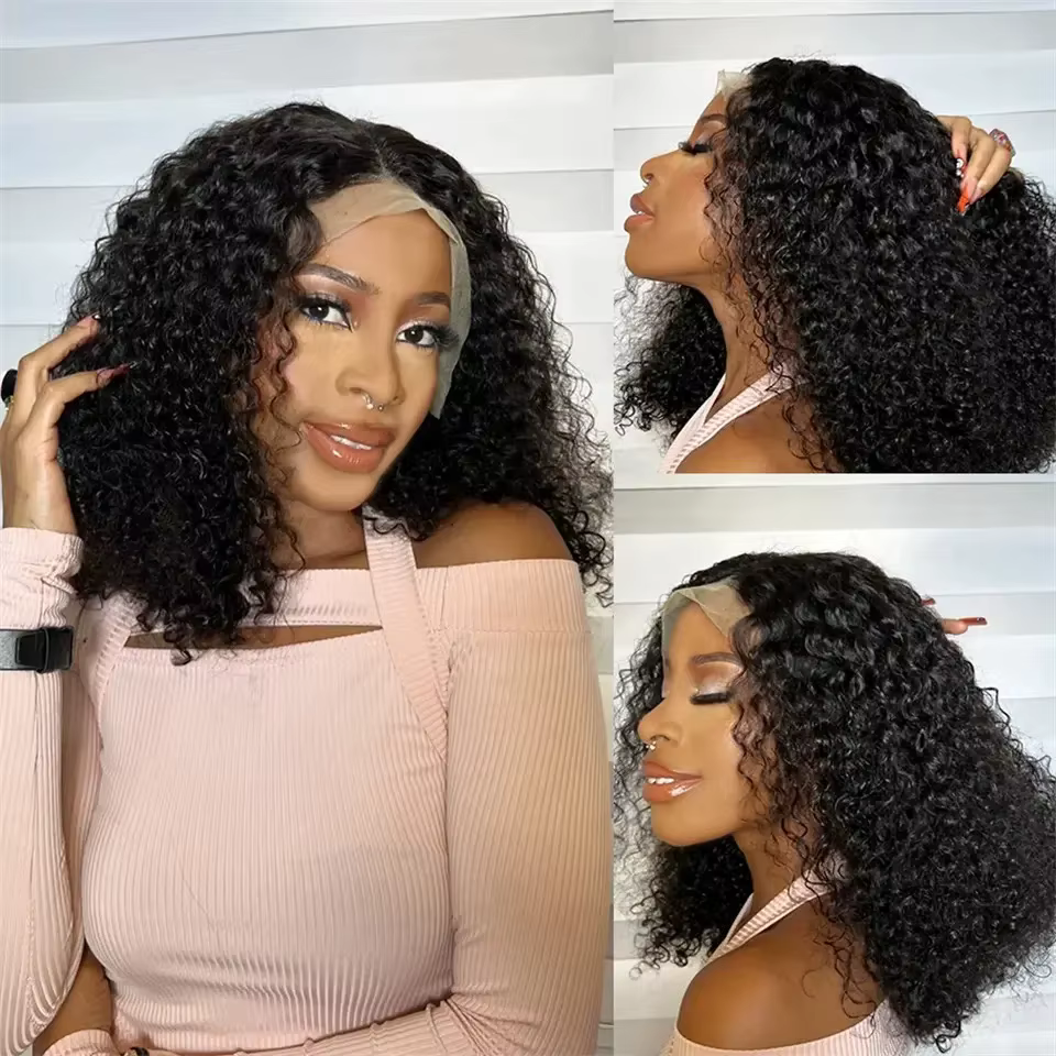 Perruque Bob Lace Front Wig synthétique ondulée courte