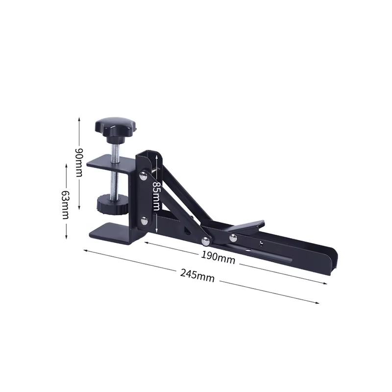 1 Paire de supports d'extension de bureau sans perçage, pliables, pour claviers, tablettes et ordinateurs portables de bureau