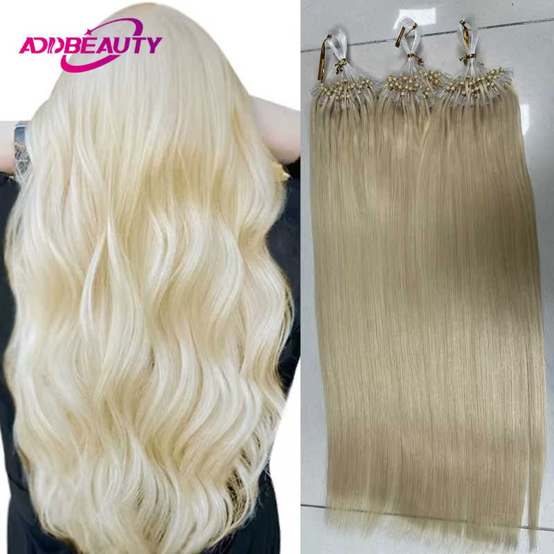 Micro boucle Extension de cheveux humains droite réel
