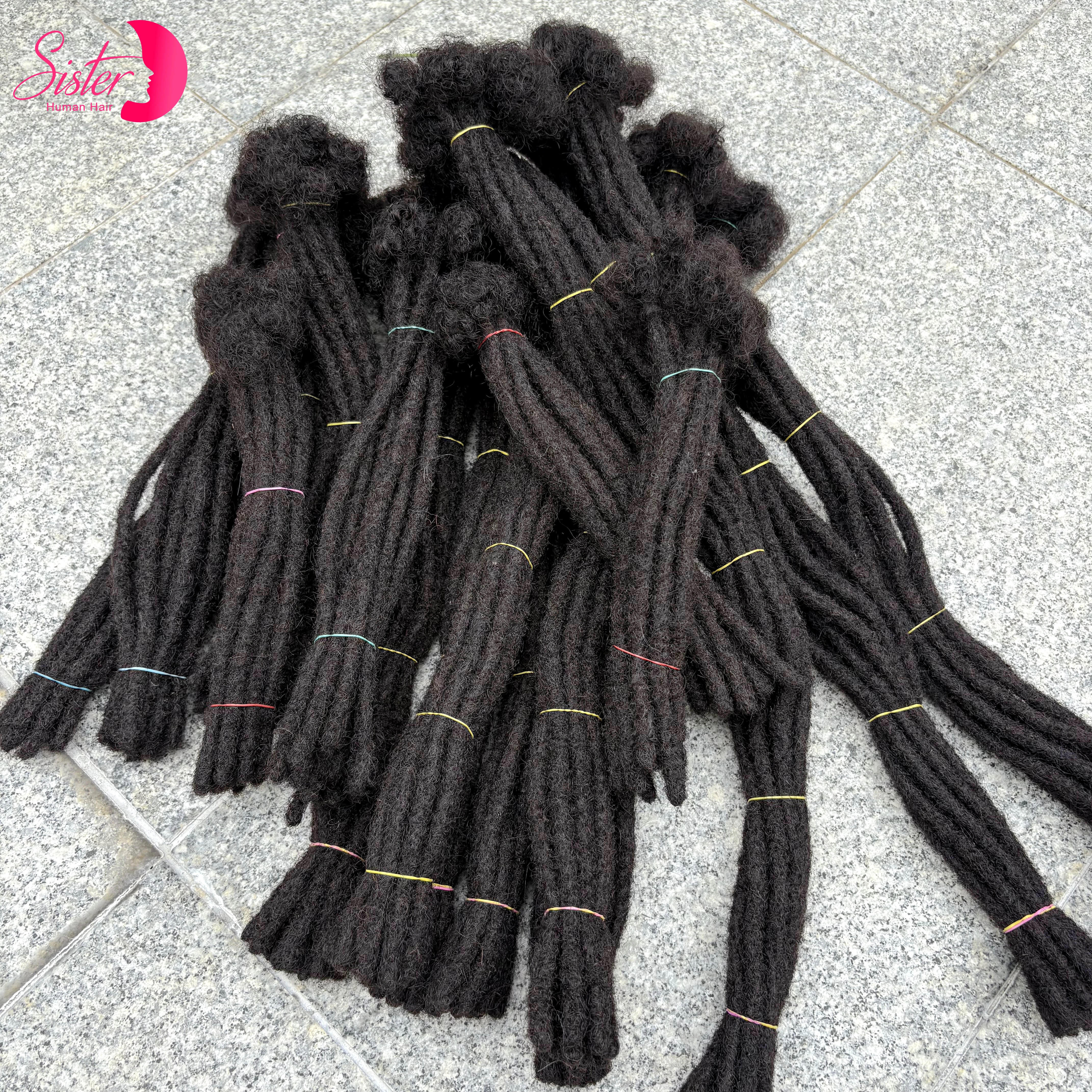 50 brins 8-14 pouces Extension Loc naturelle cheveux humains avec extrémités bouclées 100%