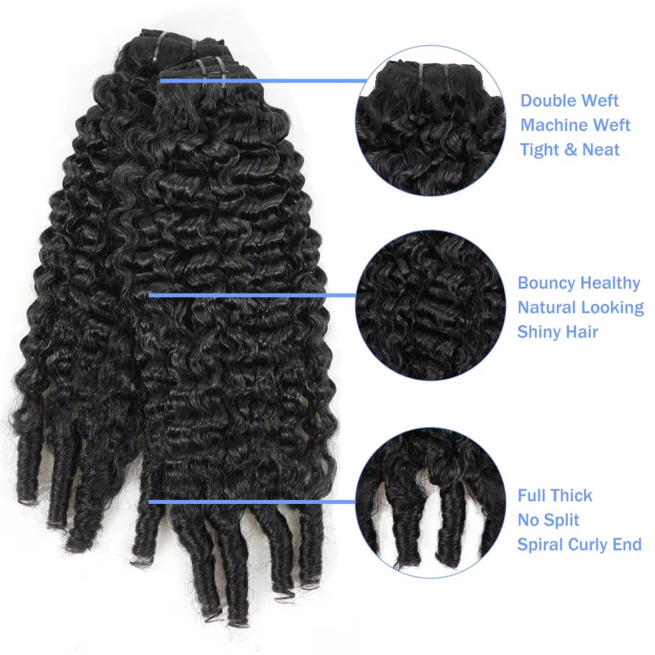 Lots de Cheveux Humains Bouclés Birmans 12A