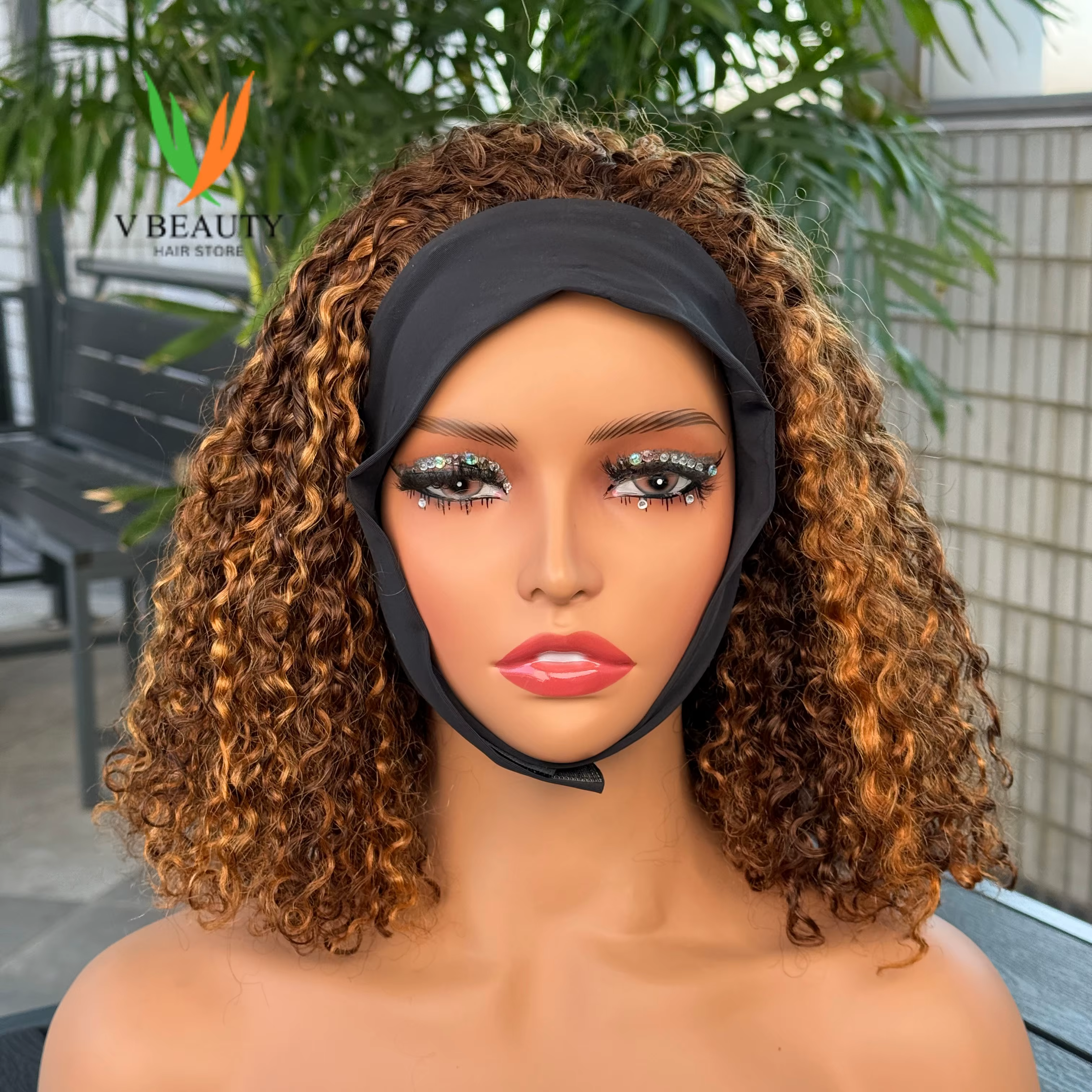 Perruque bandeau en cheveux humains