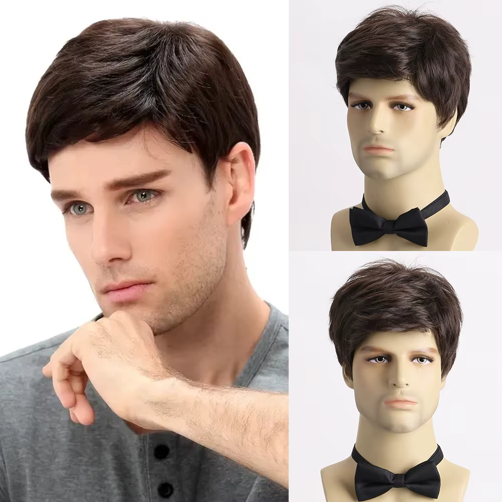 Perruques brunes pour hommes