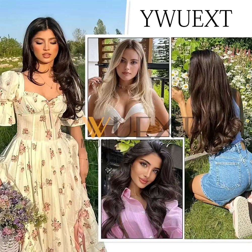 Extensions de cheveux invisibles à clipser en PU