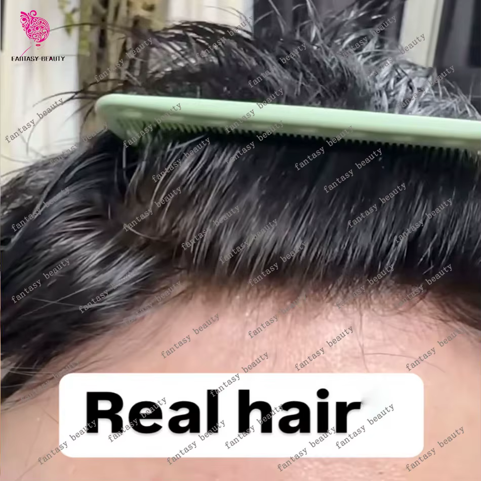 Perruque toupet 100% naturelle pour hommes