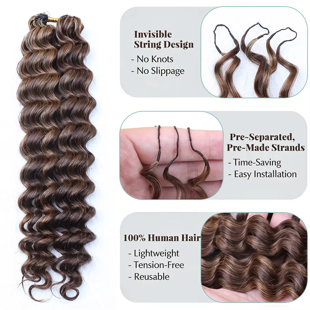 Extensions de cheveux 100% naturels pré-séparées