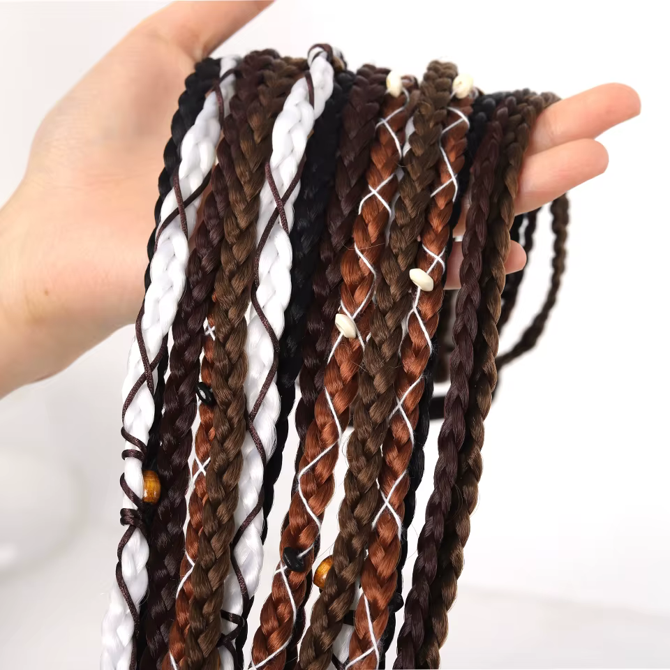 Extensions de cheveux synthétiques tressées à la main