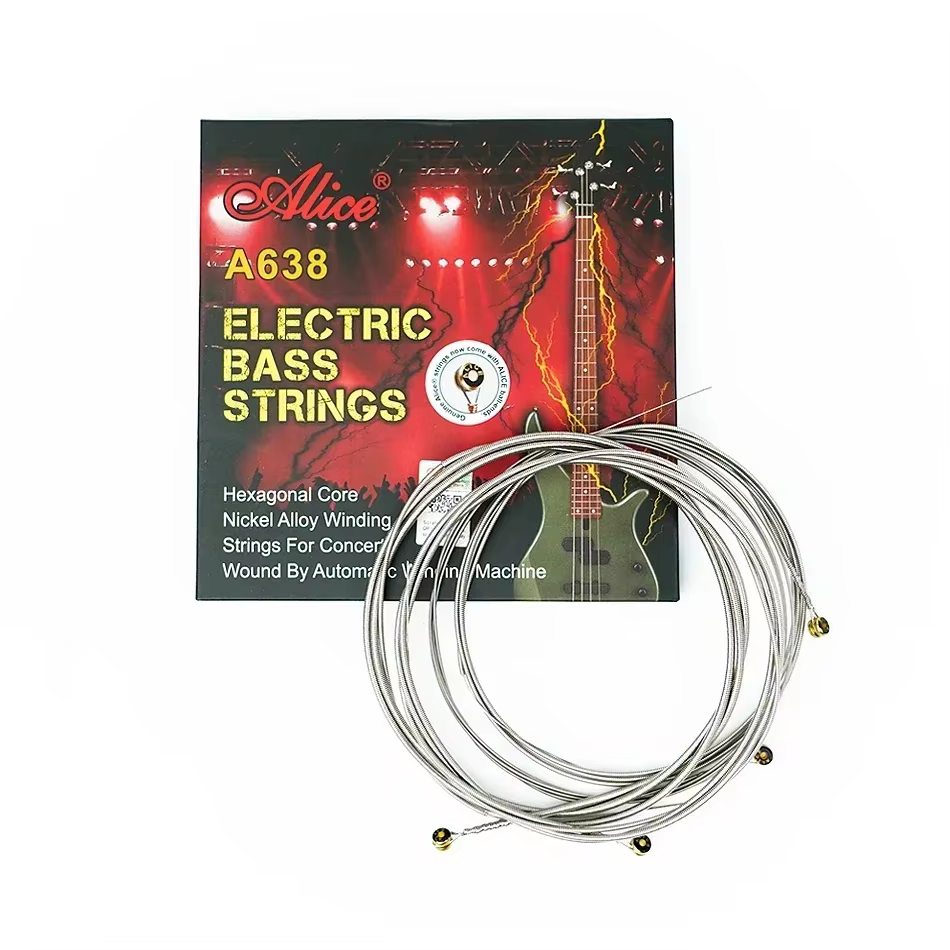 Alice A638 cordes de basse électrique pour basse à 4 cordes professionnel léger noyau Hexagonal moyen enroulement en alliage nickelé