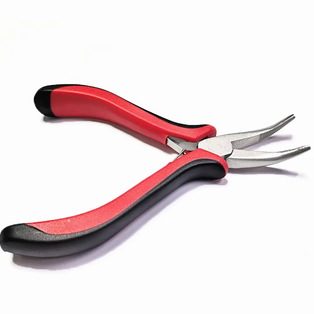 Pince à cheveux multifonctionnelle rouge, outil de coiffure professionnel avec tête I, Nano perle, Micro Extension de cheveux, bricolage spécial