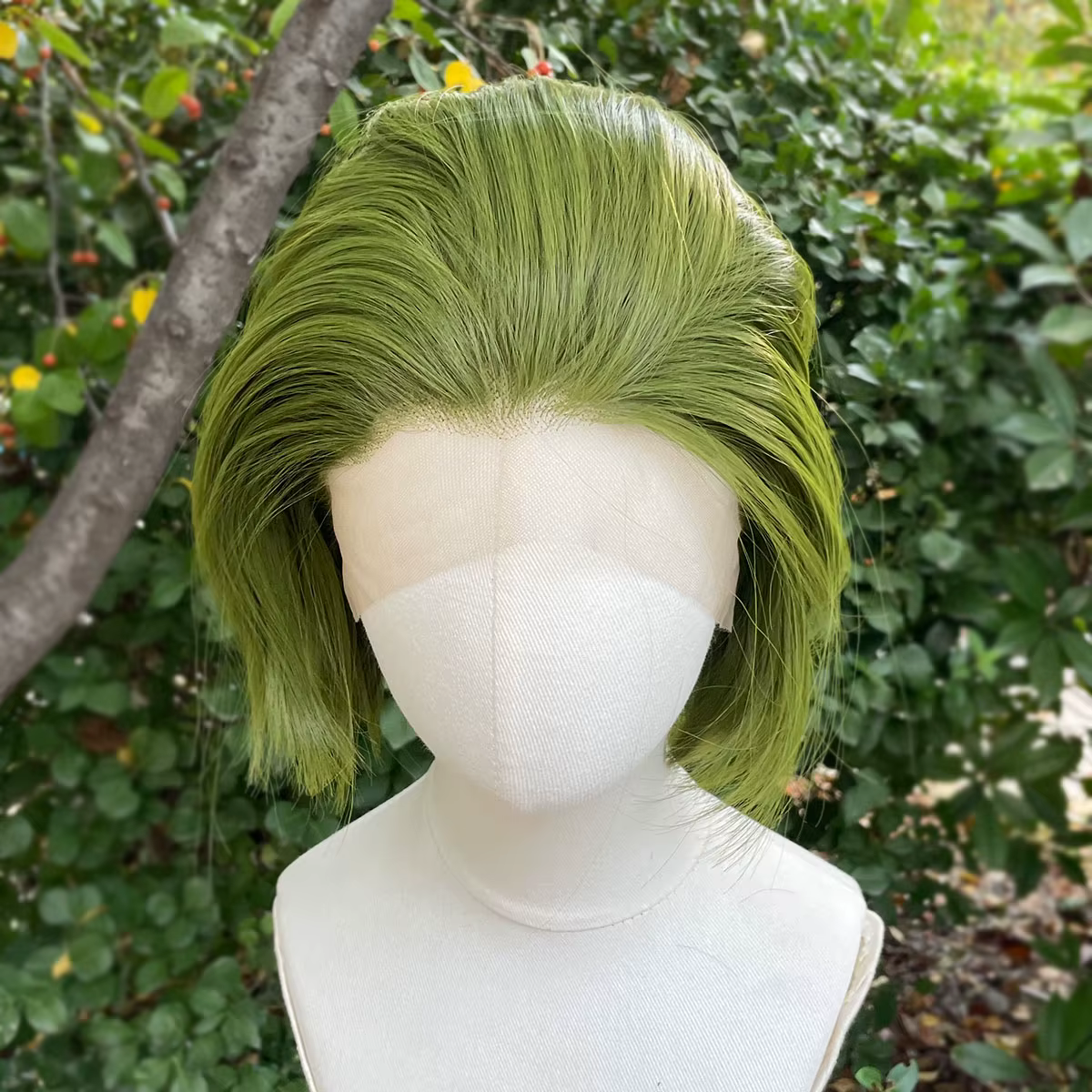 Perruques de Cosplay Bob vertes pour hommes