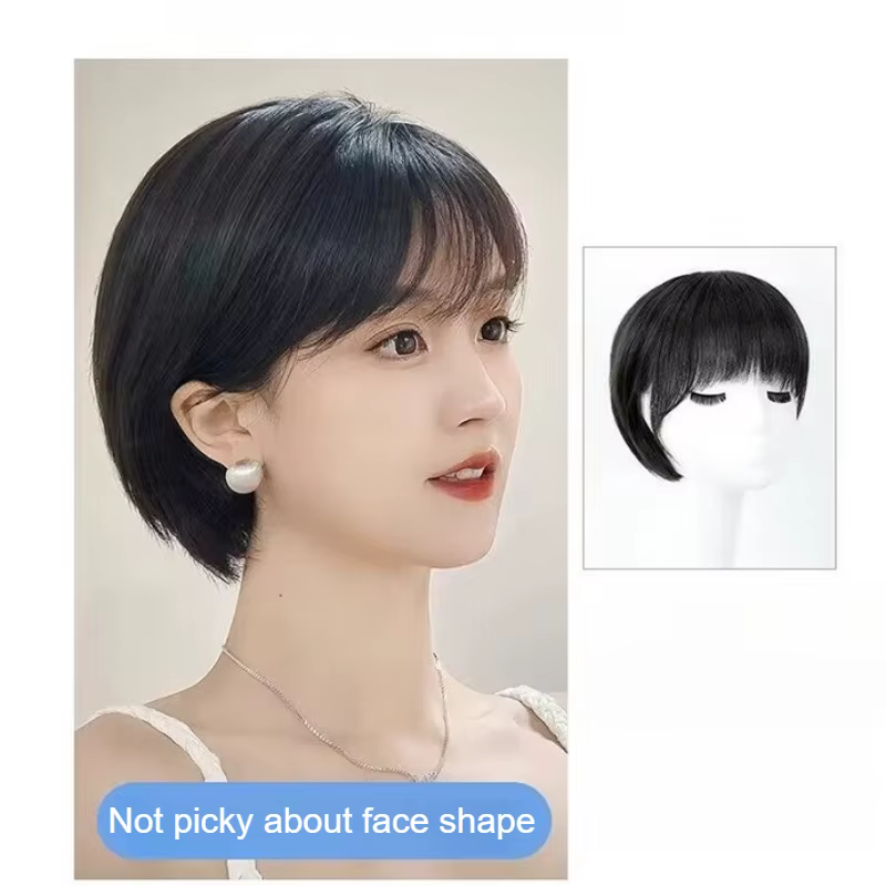 Perruque courte 100% cheveux humains avec frange