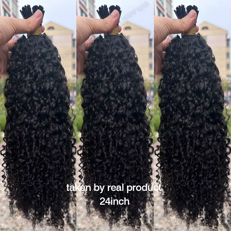 Afro crépus bouclés je pointe Extensions de cheveux Microlink