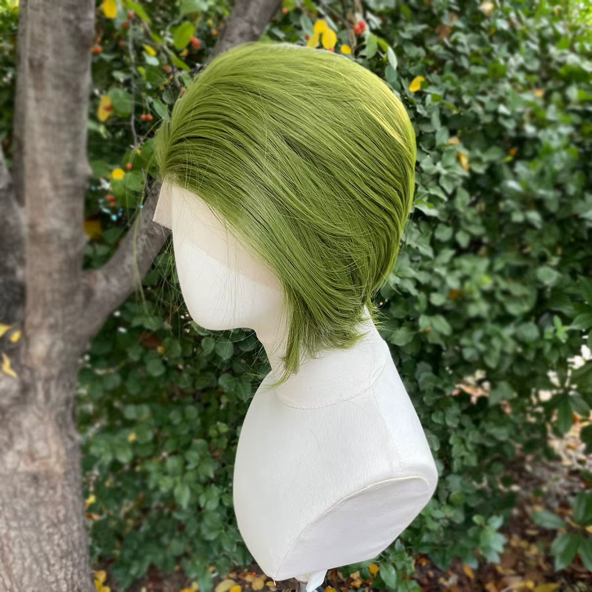 Perruques de Cosplay Bob vertes pour hommes