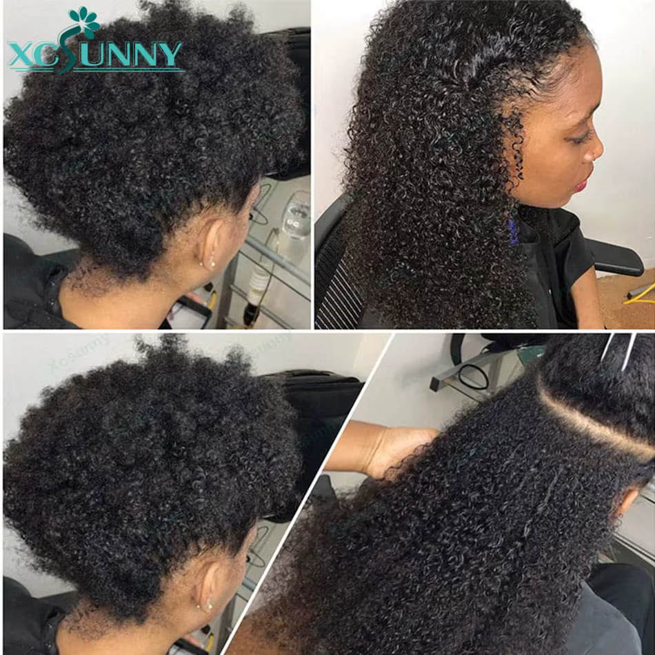 Extensions de cheveux bouclés crépus Micro Ring Loop 4C pour femmes noires, extensions de cheveux bouclés Micro Loop en gros