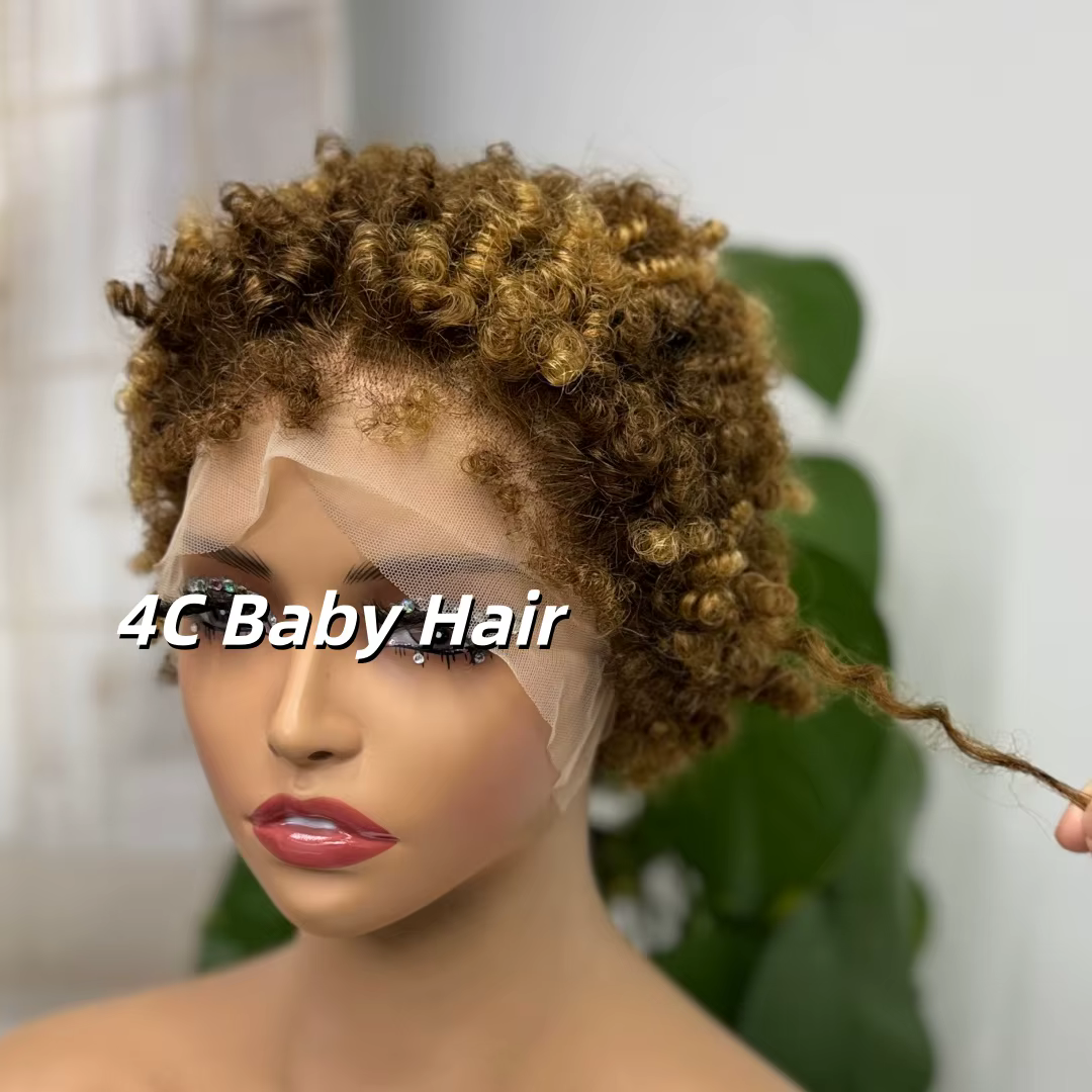 Perruque en cheveux humains 4C