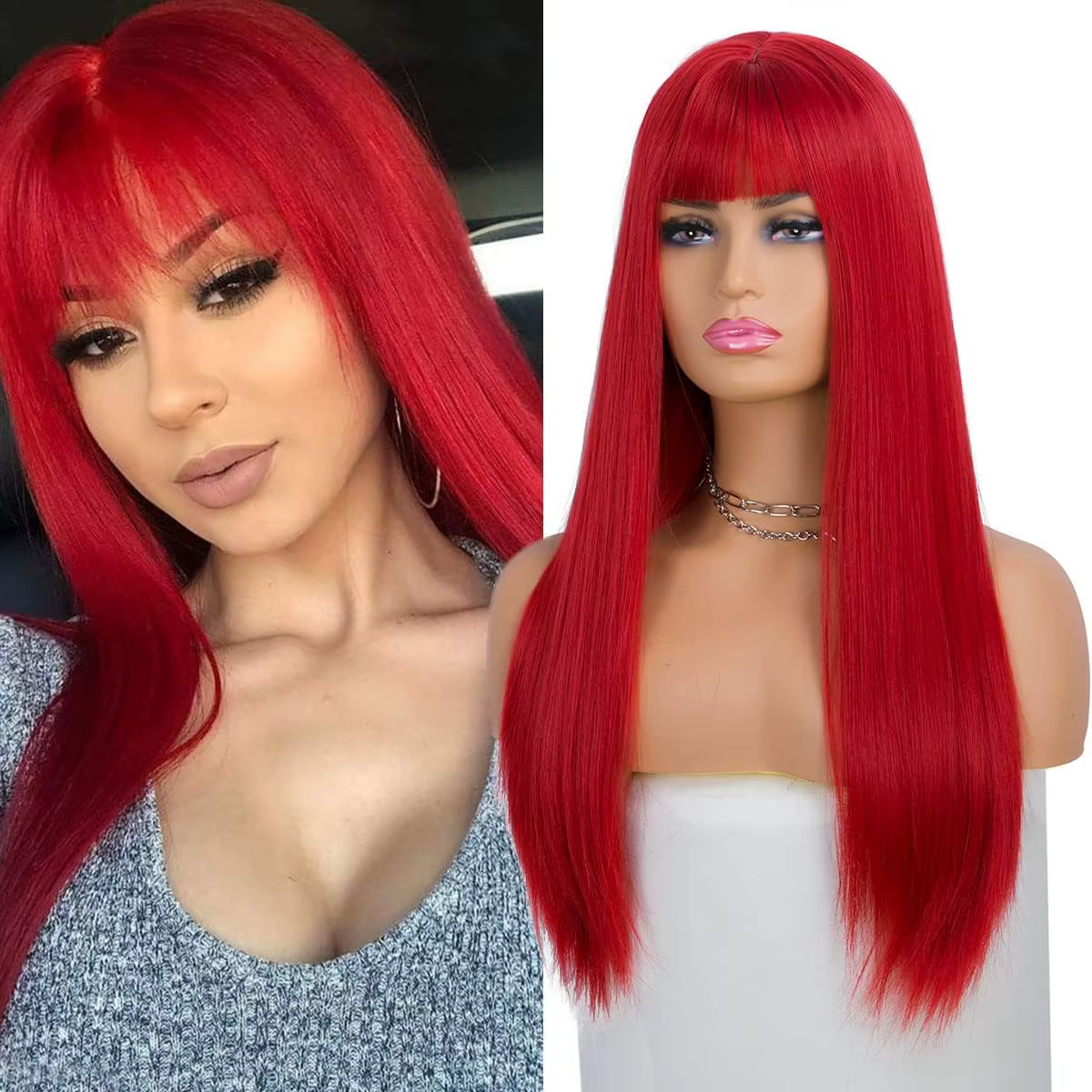 Perruque synthétique 26 pouces la plus vendue pour cheveux longs et raides