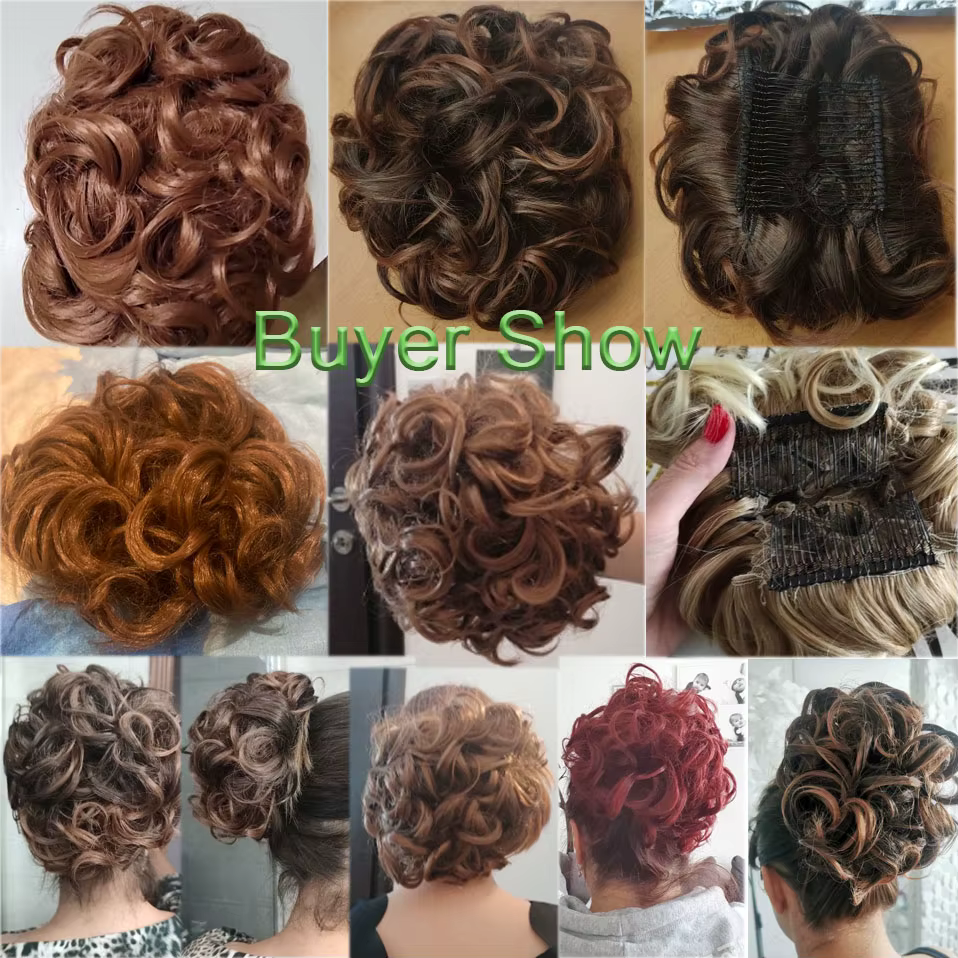 BENEHAIR cheveux synthétiques Chignon brun blond bouclés