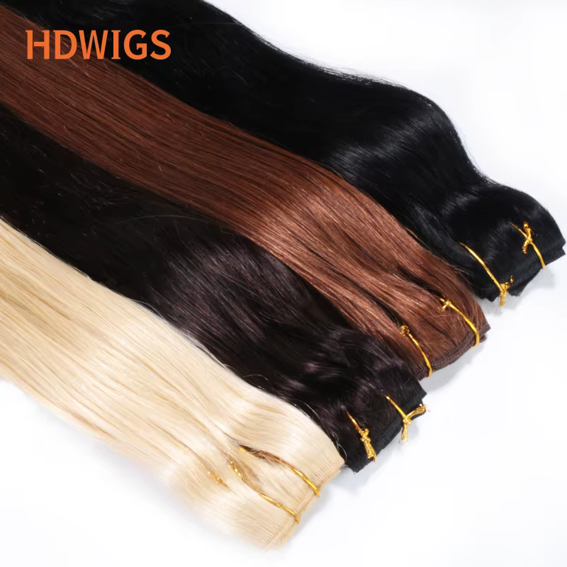 Clip en une seule pièce droite 10 pouces avec 5clips Extension de cheveux humains brésilien Remy postiche pince dans les Extensions de cheveux naturel
