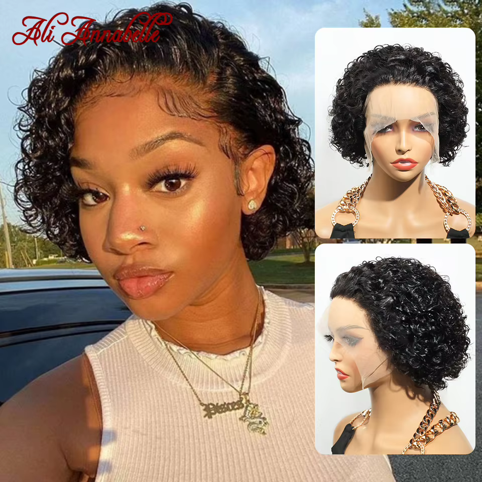 Ali Annabelle 13X1 dentelle partie bouclés Bob perruques
