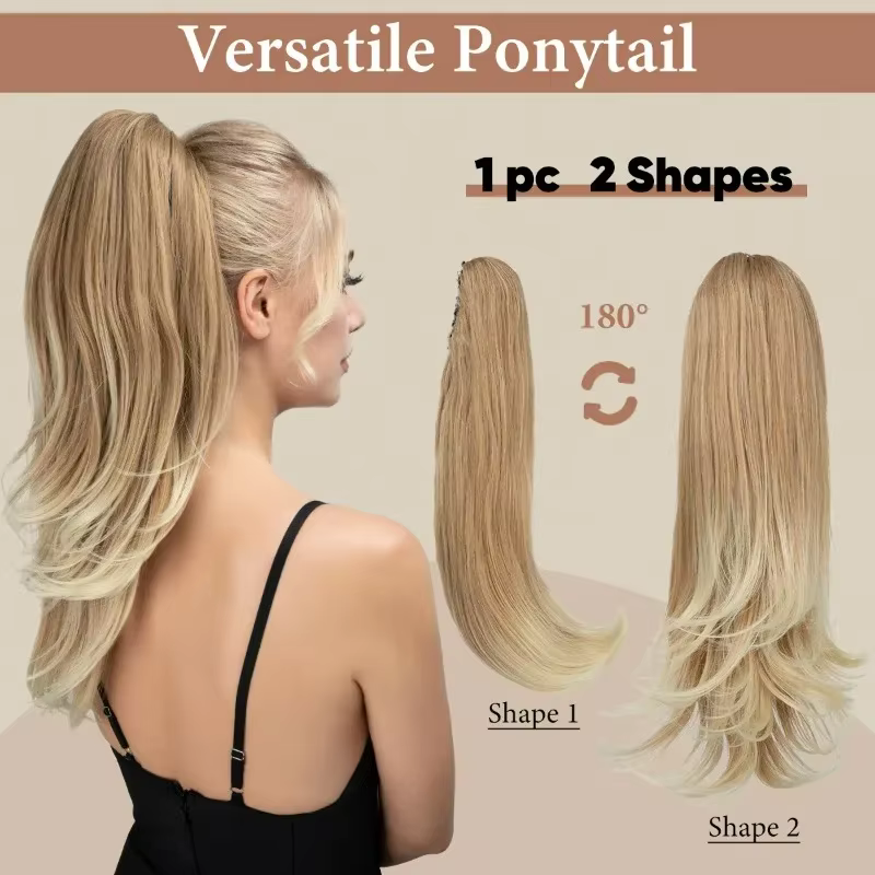 Extensions capillaires synthétiques à pince à griffes