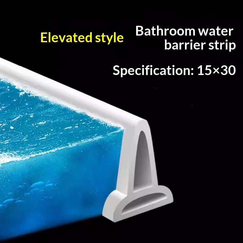 Bande de séparation PVC pour douche, 1 pièce, 1,2 m, barrière de salle de bain auto-adhésive, seuil flexible pour séparation zones humides et sèches